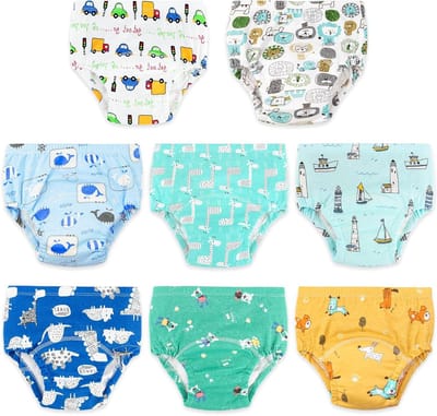 Baby Trainingsbroekjes - Potty Pants - Zindelijkheidstraining - Ademend Katoen - 8 Stuks - Wit