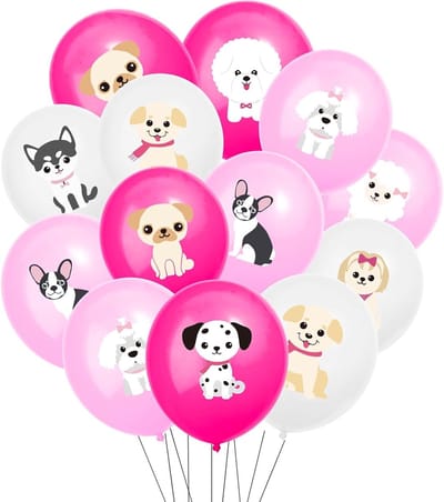 Kleurige ballonnen voor honden - 18 stuks, feestdecoratie, hondenverjaardag, speeltijd