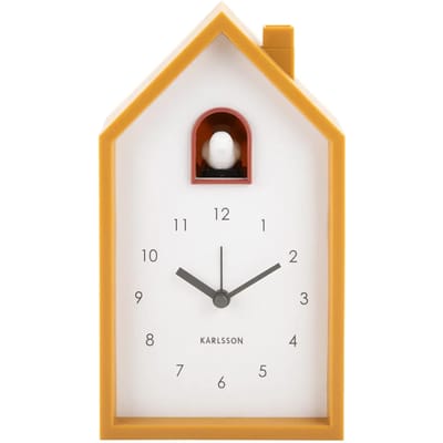 Karlsson Wekker Modern Cuckoo - Geel - 12x6x20cm - Scandinavisch - Wekker voor slaapkamer - Wekkers