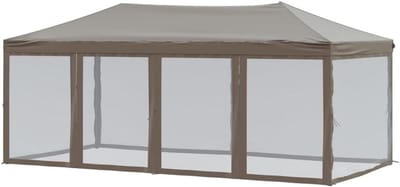 Opvouwbare Partytent - Feesttent Paviljoen - Buitenfeesten Organiseren - Waterafstotend Oxford Doek - 3 x 6 m - Taupe