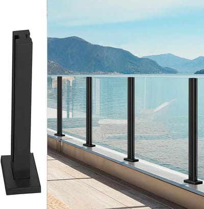 Zwembad Reling - Terrashek Balustrade - Buitenruimte Verbeteren - Roestvrij Staal 304 - 6 x 5 cm - Zwart