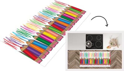 Keukenloper - Loper keuken - Kleurpotlood - Patronen - Regenboog - 120x60 cm - Keukenloper vinyl