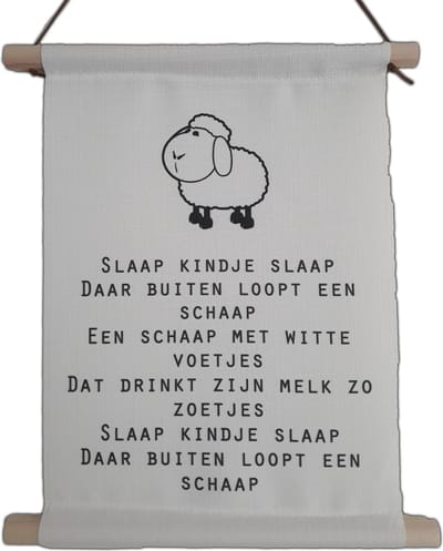 Textielposter babykamer Slaap kindje slaap