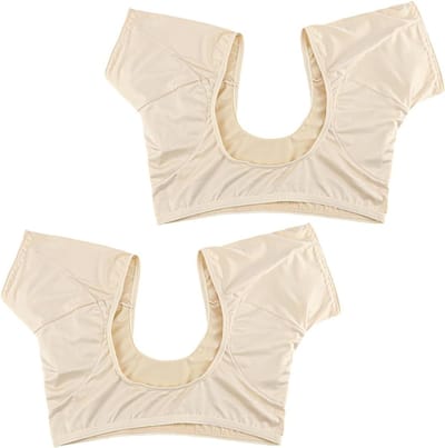 Onderarm zweetbeschermers - 2 stuks wasbare en sneldrogende pads voor dames, elastisch en absorberend, Beige