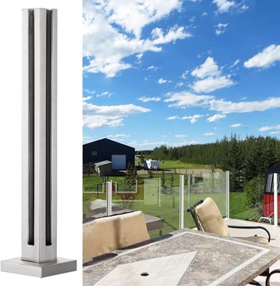 Terrasreling Set - Baluster Palen - Buiten Omheinen - Roestvrij Staal - 10/12mm Glas - Zilver