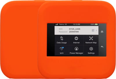 kwmobile mifi hoesje geschikt voor NETGEAR Nighthawk M6 Pro / M6 hoes - Silicone mifi router case - Mobiele wifi router beschermhoes in oranje
