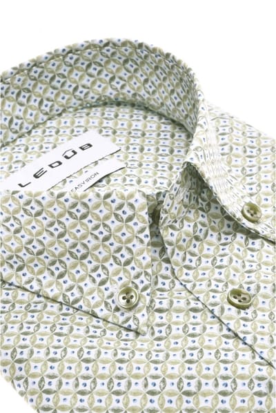 Ledûb modern fit korte mouw lichtgroen
