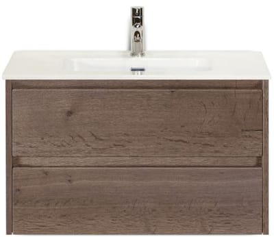 Dante Badmeubelset 80 cm - Tabacco - Keramische Wastafel Wit Cover