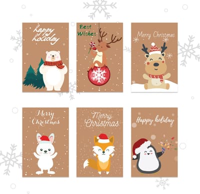 Giftmas Kerstkaarten - Wenskaarten - 36 Stuks - Met Enveloppen en Stickers - Nieuwjaarskaarten - 10x15cm