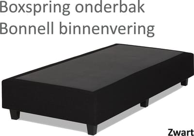 Boxspringonderbak, Bonnell binnenvering, 80 x 200 cm, Zwart | Losse boxspring | Boxspring bedbodem | Boxspring onderstel | Bonnellboxspring | Springbox | Boxspring zonder matras