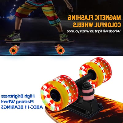 Kleurrijk Skateboard met Flitsende Wielen voor Beginners, Kinderen, Tieners en Volwassenen - Compleet 9-laags Skateboard van Canadees Esdoorn, Geschikt voor Tricks en Stunts
