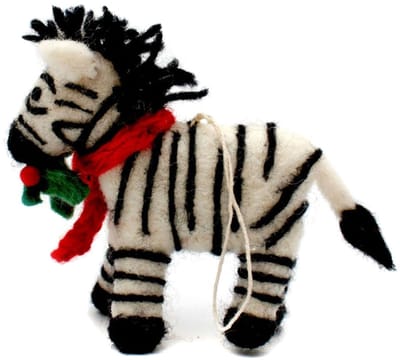 Zebra vilten kersthanger - Amica