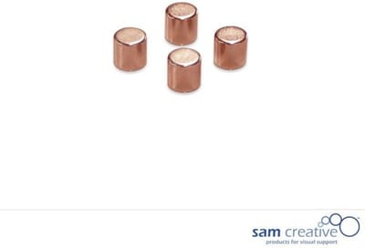 Sam Creative Whiteboard Magneten - Cylinder - 10 mm - Metallic - Brons - 4 stuks