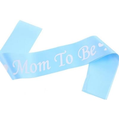 1 STUK Blauw/Roze Moeder-in-Spe Letter Lint Sjerp Schouderband Nieuwe Mama Feest Cadeau Bedankjes (Blauw) Blue white