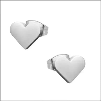 Aramat Jewels | Oorbellen | RVS Hartjes Oorbellen Diverse Kleuren - Dames & Kinderen Oorstekers | Zilverkleurig-8x7mm | | | Staal | Kinderen, Volwassenen | Verkleurd niet