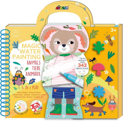 4-in-1 Activiteitenboek Bosdieren: Kleuren, Stempelen, Sjabloon en Puzzel voor Kinderen