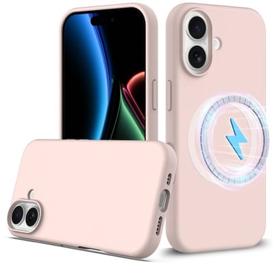 Lunso Geschikt voor iPhone 17 hoesje - Flexibel siliconen Backcover met magnetisch - Lichtroze