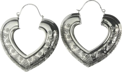 Behave - Oorbellen - Hartvormige oorringen etnische stijl - 5,8 cm