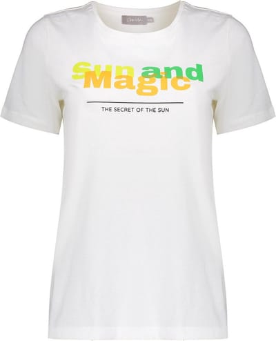 Geisha T-shirt Graphic T Shirt 42116 24 Off-white/lime/melon Dames Maat - S