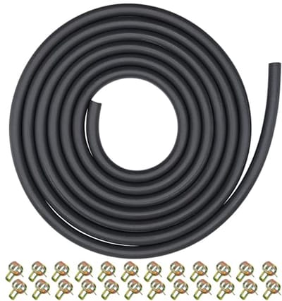 5 mm benzineslang voor kleine motoren en generatoren - 2,4 meter met 20 slangklemmen