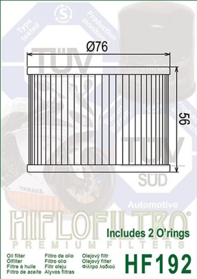 Hiflofiltro-oliefilter voor motorfiets Triumph 900 Trident 1991 tot 1998 HF192 nieuw