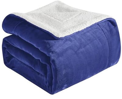 Ultra Soft Reversible Flannel Sherpa Blanket - Cozy Fleece Throw for Couch and Bed