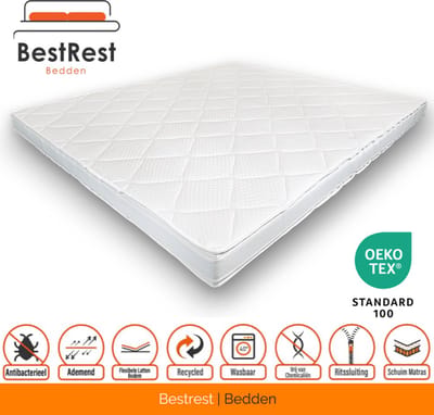 Tencel Topper - Nasa Traagschuim - Topdekmatras XXL Best Quality Ergonomisch - 140x220cm - ca 12cm dik matras - Bestrest Bedden®