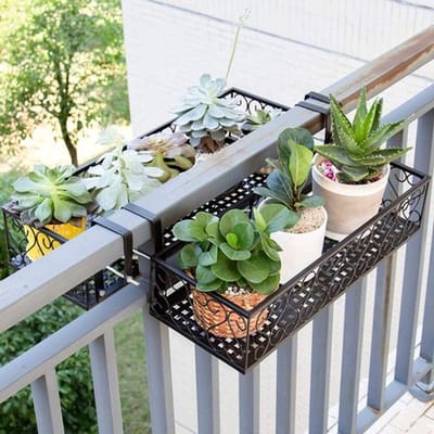 Balkon Hangend Bloemenrek Pot Stand Plantopslag - Decoratie voor Balkon en Tuin