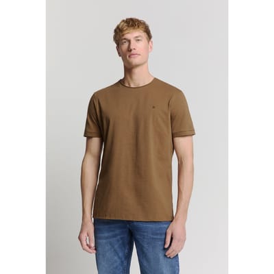 No Excess T-shirt Crewneck Slub Camel Maat: XXXL | Basic T-Shirts Outlet | Heren | Bruin