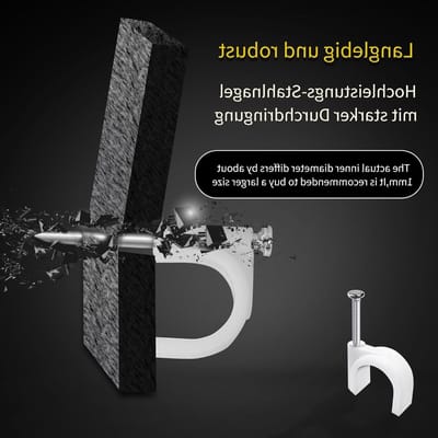 Kabelclips voor Wandmontage - 200 Stuks - Sterke Bevestiging voor Kabels en Draden, Ideaal voor Organisatie en Beveiliging van Elektriciteit