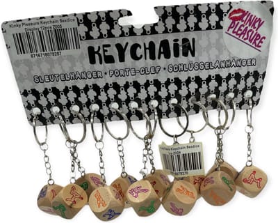 Kinky Pleasure Sleutelhanger Kamasutra Dobbelsteen Display 12 Stuks