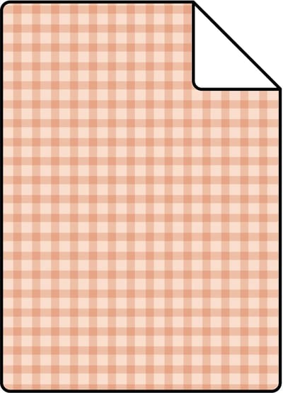 Proefstaal ESTAhome behang ruitjes oranje - 26.5 x 21 cm - 131640-S