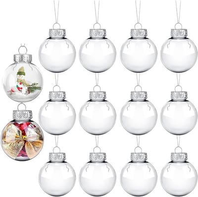 Kerstballen - Transparante decoratie - Kerstboom versieren - Kunststof materiaal - 6 cm - Transparant