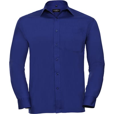 Russell Collection Heren Klassiek Polycotton Overhemd Met Lange Mouwen (Helder Koninklijk)