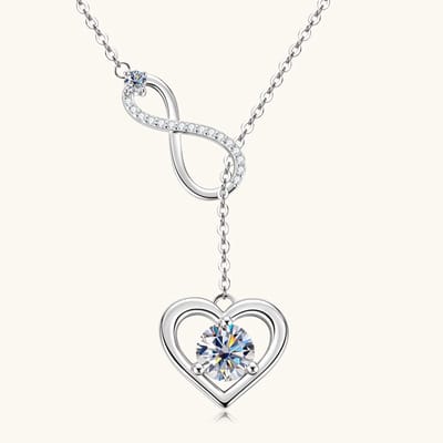 Lumici® Exclusive | Holy Infinity Love Ketting – 1.00CT – 6.5MM Moissanite – GRA Gecertificeerd – VVS1 D Kleur – S925 Witgoud Gerhodineerd – Voor Haar – Moederdag – Valentijnscadeau – Luxe Cadeau – Goud & Witgoud