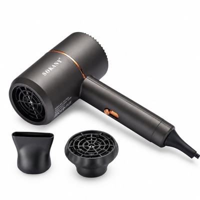 Professionele haardroger voor salons - 600 W - koude en warme lucht - opvouwbare handgreep - zwart