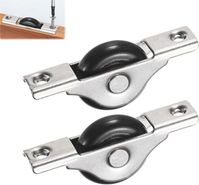 2 stuks- Deur- en raamrol - Hordeurrol - Nylon schuifdeurrol - Schuifdeurwiel - Terrasdeurrol - Schuifdeurwiel - Deurrol met een diameter van 30 mm - Vervangende garagehordeurrol - Geschikt voor deuren en kasten (zwart)