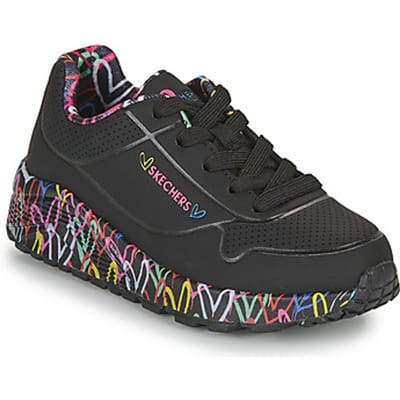 Skechers Uno Lite Meisjes Sneakers - Zwart/Multicolour