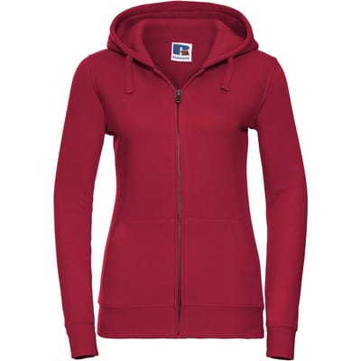 Russell Dames/Dames Authentic Full Zip Hoodie (Klassiek rood)