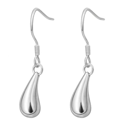 Elegante dames druppeloorbellen met haakje van zilverkleurig metaal glanzend 3cm