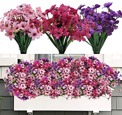 9 bundels weerbestendige kunstbloemen voor balkon en tuin