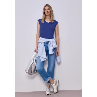 Shirt met knoopdetail