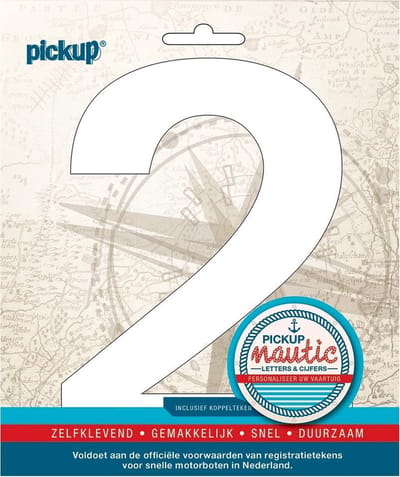 Pickup Nautic plakcijfer 150mm wit 2