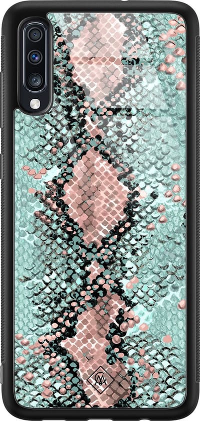 Casimoda® hoesje - Geschikt voor Samsung Galaxy A50 - Baby Snake - Luxe Hard Case Zwart - Backcover telefoonhoesje - Mint