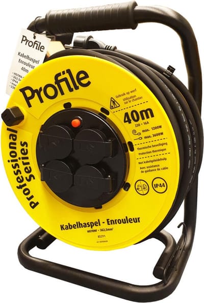 PROFILE kabelhaspel tuin - IP44 - 40 meter - 3x2,5mm² neopreen - PENAARDE