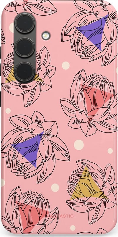 Casetastic Hoesje Geschikt voor Samsung S24 - Stijlvolle Beschermende Duo-layer Case - Bloemen Pastel Roze