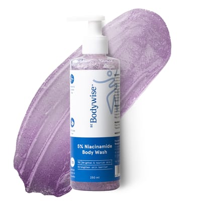 Be Bodywise 5% Niacinamide Verhelderende Douchegel | Hydrateert & Reinigt de Huid Diep | Voor Stralende & Gehydrateerde Huid | Met Aloë vera, Vitamine B3 & E | Voor gray