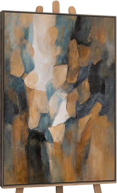 Canvas schilderij 120x80 cm handgeschilderd avondpalet – YS-Art Gallery – Lijst: Grijs – Luxe wanddecoratie