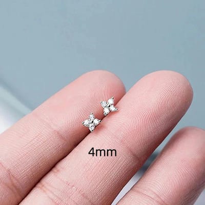 Huitan Fijne Kleine Bloem Oorbellen Vrouwen Mode Kleine Frisse Stijl Delicate Meisjes Oorbellen Goudkleur Sieraden Drop Shipping white