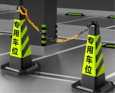 Afsluitketting Tweekleurig Zwart-Geel - Waarschuwingsketting 5 Meter - Robuuste Beveiliging voor Garagetoegang en Parkeerplaatsen
